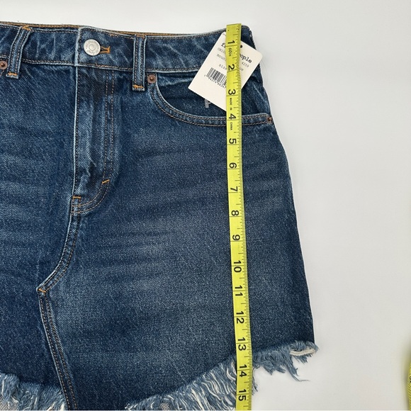 FREE PEOPLE Bailey Denim Mini Skirt | Distressed Jean Skirt | Boho | Size 27 - Picture 16 of 17